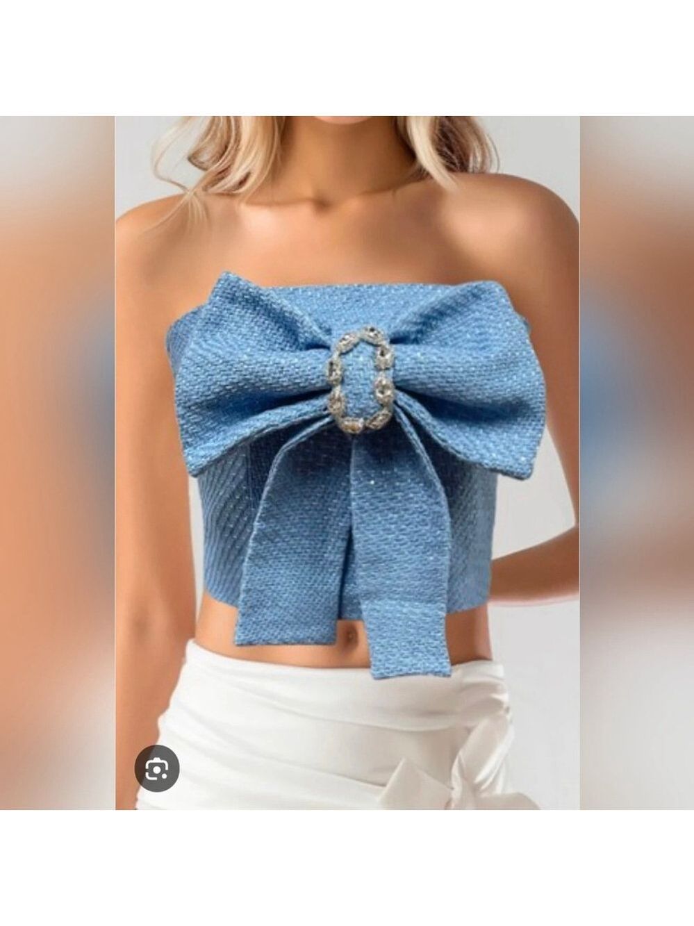 Fashion Bow Strapless Top Medium